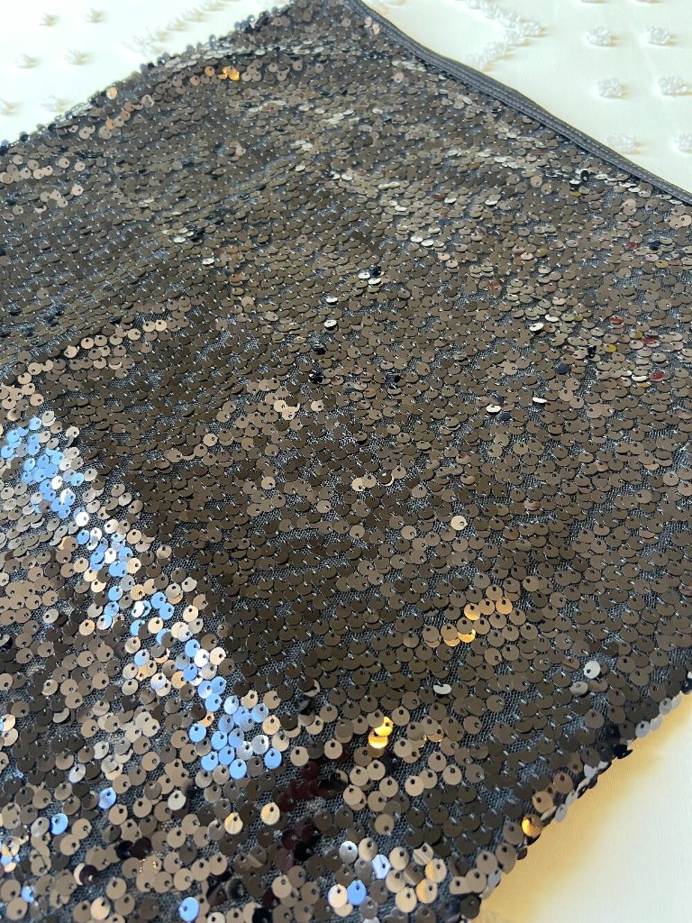 Poof Couture Black Sequin Mini Skirt - Stretch Sparkle NWOT SIZE LARGE